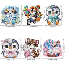 Load image into Gallery viewer, 6Pcs Acrylic Animals Diamond Painting Fridge Magnet Cute Fridge Stickers