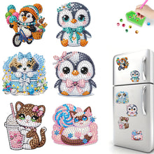 Load image into Gallery viewer, 6Pcs Acrylic Animals Diamond Painting Fridge Magnet Cute Fridge Stickers