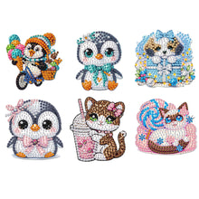Load image into Gallery viewer, 6Pcs Acrylic Animals Diamond Painting Fridge Magnet Cute Fridge Stickers