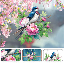Load image into Gallery viewer, Acrylic Special Shape Flowers Bird Diamond Painting Hanging Pendant for Wall