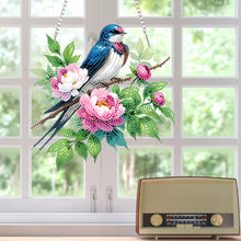 Load image into Gallery viewer, Acrylic Special Shape Flowers Bird Diamond Painting Hanging Pendant for Wall