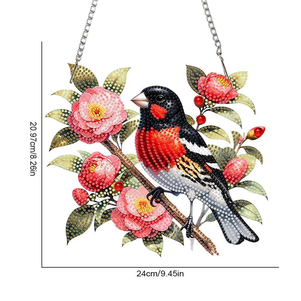 Acrylic Special Shape Flowers Bird Diamond Painting Hanging Pendant for Wall