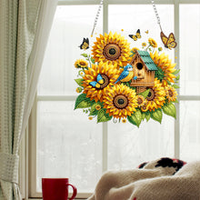 Load image into Gallery viewer, Acrylic Special Shape Sunflower Diamond Painting Hanging Pendant for Wall