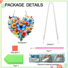 Load image into Gallery viewer, Acrylic Special Shape Butterflies Heart Diamond Painting Hanging Pendant