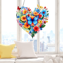 Load image into Gallery viewer, Acrylic Special Shape Butterflies Heart Diamond Painting Hanging Pendant