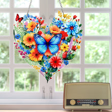 Load image into Gallery viewer, Acrylic Special Shape Butterflies Heart Diamond Painting Hanging Pendant