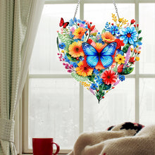 Load image into Gallery viewer, Acrylic Special Shape Butterflies Heart Diamond Painting Hanging Pendant