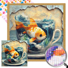 Load image into Gallery viewer, AB Diamond Painting - Full Round - Goldfish in cup (40*40CM)