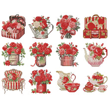 Load image into Gallery viewer, 12pcs Mini Diamond Painting Set - Full Round - lover flowers (15*15CM)