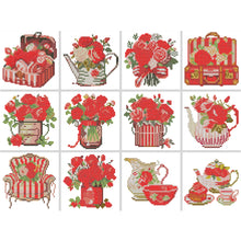 Load image into Gallery viewer, 12pcs Mini Diamond Painting Set - Full Round - lover flowers (15*15CM)