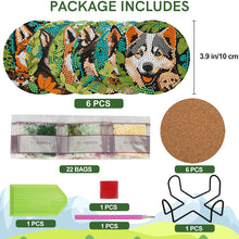 Load image into Gallery viewer, 6Pcs Wooden Animals DIY Coaster Diamond Dot Kits for Adults Beginners