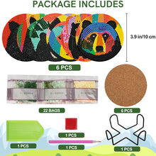 Load image into Gallery viewer, 6Pcs Wooden Animals DIY Coaster Diamond Dot Kits for Adults Beginners