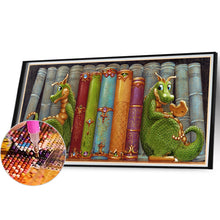 Load image into Gallery viewer, Diamond Painting - Full Round - Double Dinosaur And Book (30*50CM)
