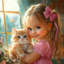 Load image into Gallery viewer, Diamond Painting - Full Round - Cute big-eyed girl (40*40CM)