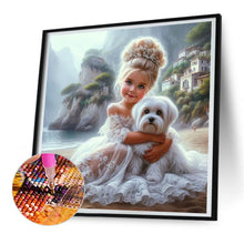 Load image into Gallery viewer, Diamond Painting - Full Round - Girl In Gauze Skirt And Dog (30*30CM)
