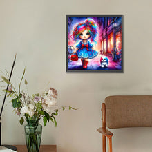Load image into Gallery viewer, Diamond Painting - Full Round - Colored-Haired Girl And Colorful Puppy (30*30CM)