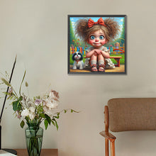 Load image into Gallery viewer, Diamond Painting - Full Round - Girl And Dog In The Garden (30*30CM)