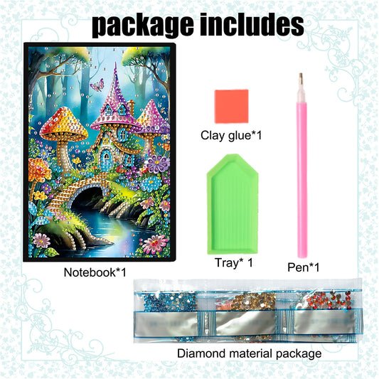 Special Shaped Crystal Apple 5D DIY Diamond Art Painting Notebook Kit for Adults