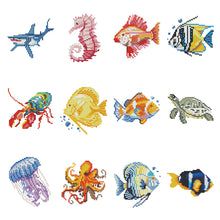 Load image into Gallery viewer, 12pcs Mini Diamond Painting Set - Full Round - marine life (15*18CM)