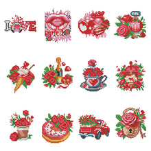 Load image into Gallery viewer, 12pcs Mini Diamond Painting Set - Full Round - Valentine's Day (15*18CM)