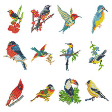 Load image into Gallery viewer, 12pcs Mini Diamond Painting Set - Full Round - bird (15*18CM)