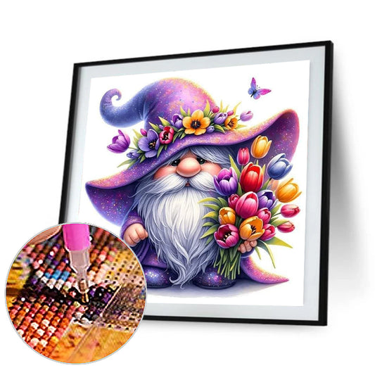 Diamond Painting - Full Round - Tulip and gnome (30*30CM)