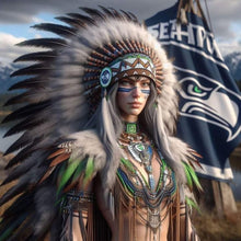 Load image into Gallery viewer, Diamond Painting - Full Round - Indian woman Dallas Cowboys football team logo (40*40CM)