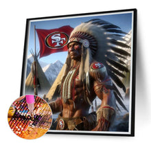 Load image into Gallery viewer, Diamond Painting - Full Round - Indian Man San Francisco 49ers Logo (40*40CM)
