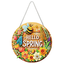 Load image into Gallery viewer, Acrylic Special Shape Hello Spring Diamond Painting Pendants for Home Decor