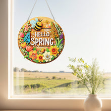 Load image into Gallery viewer, Acrylic Special Shape Hello Spring Diamond Painting Pendants for Home Decor