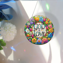 Load image into Gallery viewer, Acrylic Special Shape God Is Love Diamond Painting Pendants for Home Decor
