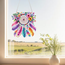 Load image into Gallery viewer, Acrylic Special Shape Flowers Dreamcatcher Diamond Painting Hanging Ornaments