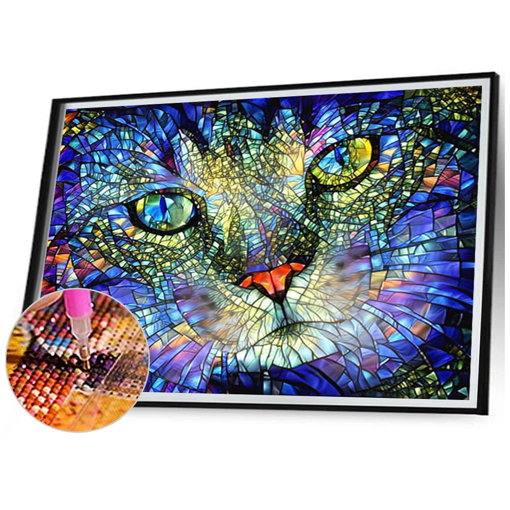 Diamond Painting - Full Square - Kitten glass art (70*50CM)