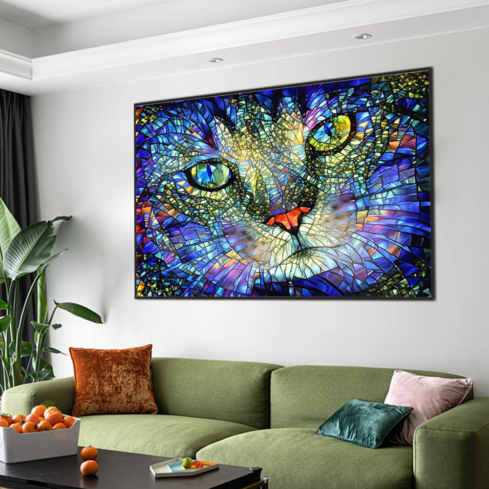 Diamond Painting - Full Square - Kitten glass art (70*50CM)