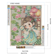 Load image into Gallery viewer, Diamond Painting - Full Round - Lotus leaf Hanfu girl (40*50CM)