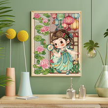Load image into Gallery viewer, Diamond Painting - Full Round - Lotus leaf Hanfu girl (40*50CM)