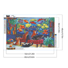 Load image into Gallery viewer, Diamond Painting - Full Round - Cat looking at fish tank (40*60CM)