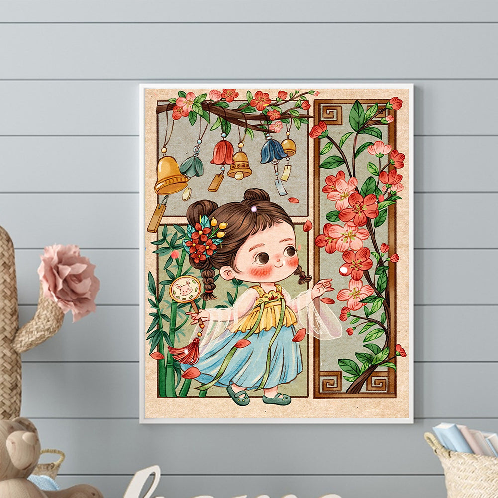Diamond Painting - Full Round - Ancient cartoon girl (40*50CM)
