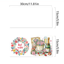 Load image into Gallery viewer, 6Pcs Birthday Wishes Rhinestone Painting Card Kit Diamond Painting Greeting Card