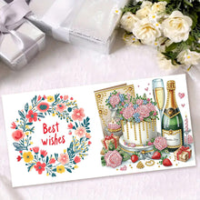 Load image into Gallery viewer, 6Pcs Birthday Wishes Rhinestone Painting Card Kit Diamond Painting Greeting Card