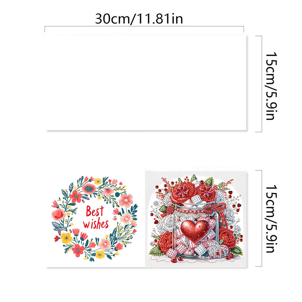 6Pcs Birthday Wishes Rhinestone Painting Card Kit Diamond Painting Greeting Card