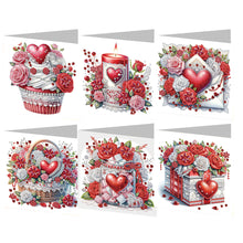 Load image into Gallery viewer, 6Pcs Birthday Wishes Rhinestone Painting Card Kit Diamond Painting Greeting Card