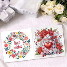 Load image into Gallery viewer, 6Pcs Birthday Wishes Rhinestone Painting Card Kit Diamond Painting Greeting Card
