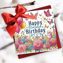 Load image into Gallery viewer, 6Pcs Birthday Wishes Rhinestone Painting Card Kit Diamond Painting Greeting Card