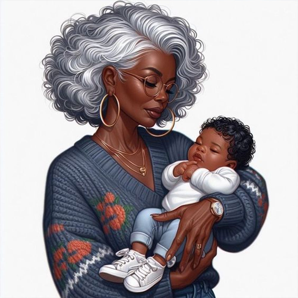 Diamond Painting - Full Round - mother and baby (40*40CM)