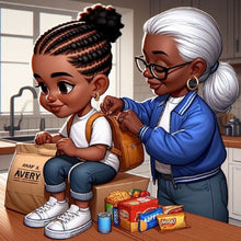 Load image into Gallery viewer, Diamond Painting - Full Round - mother and child going to school (40*40CM)