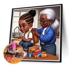 Load image into Gallery viewer, Diamond Painting - Full Round - mother and child going to school (40*40CM)