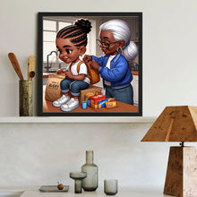 Load image into Gallery viewer, Diamond Painting - Full Round - mother and child going to school (40*40CM)