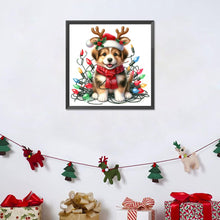 Load image into Gallery viewer, Diamond Painting - Full Round - Santa hat puppy (30*30CM)