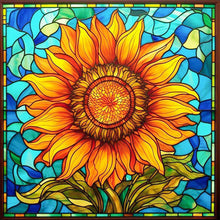 Load image into Gallery viewer, AB Diamond Painting - Full Round - Sunflower Glass Painting (40*40CM)